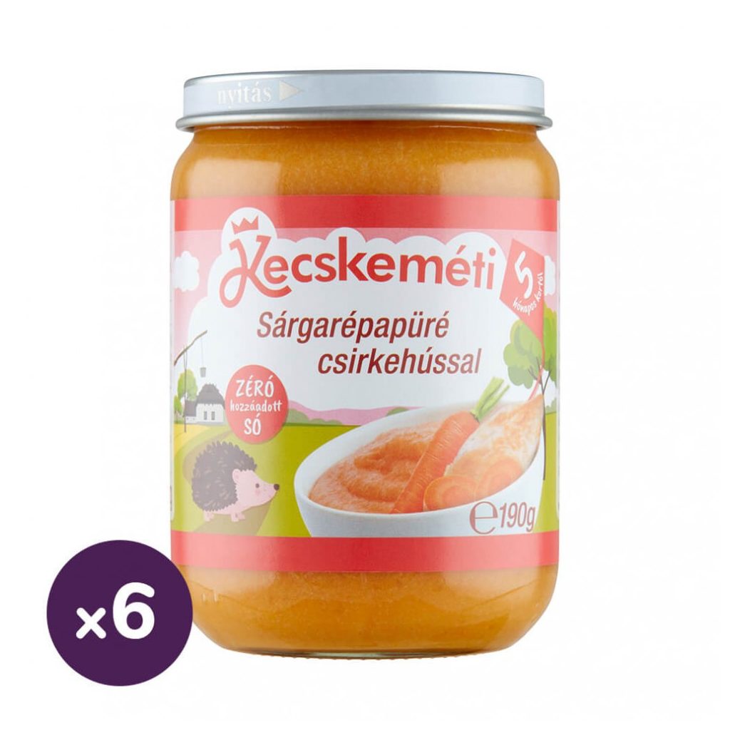 Kecskeméti sárgarépapüré csirkehússal, 5 hó+ (6x190 g)