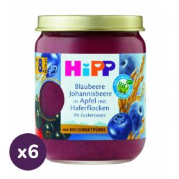   Hipp BIO Prémium Alma-áfonya-feketeribizli zabpehellyel 8 hó+ (6x160 g)