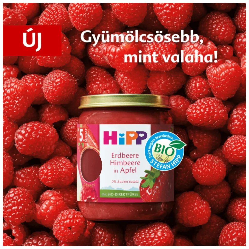 Hipp BIO Prémium Alma eperrel és málnával 5 hó+ (6x160 g)