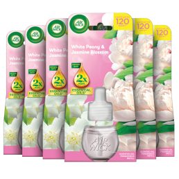   Air Wick elektromos légfrissítő utántöltő Fehér bazsarózsa és jázminvirág illat (6x19 ml)
