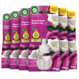   Air Wick elektromos légfrissítő utántöltő Bársonyos Szatén és Éji Liliom illat (6x19 ml)