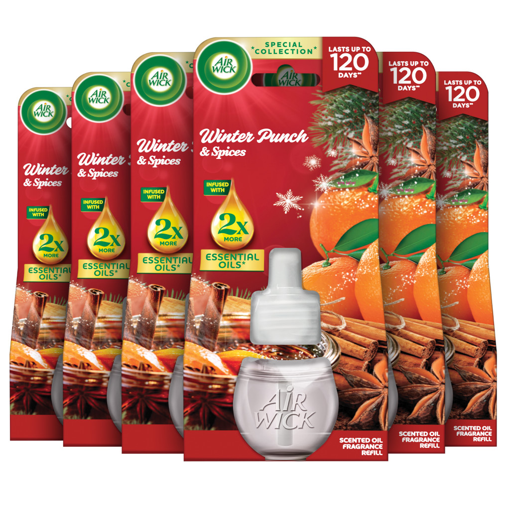 Air Wick elektromos légfrissítő utántöltő Gyümölcsös téli puncs illat (6x19 ml)