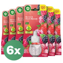   Air Wick elektromos légfrissítő utántöltő, Erdei gyümölcs és barackvirág (6x19 ml)