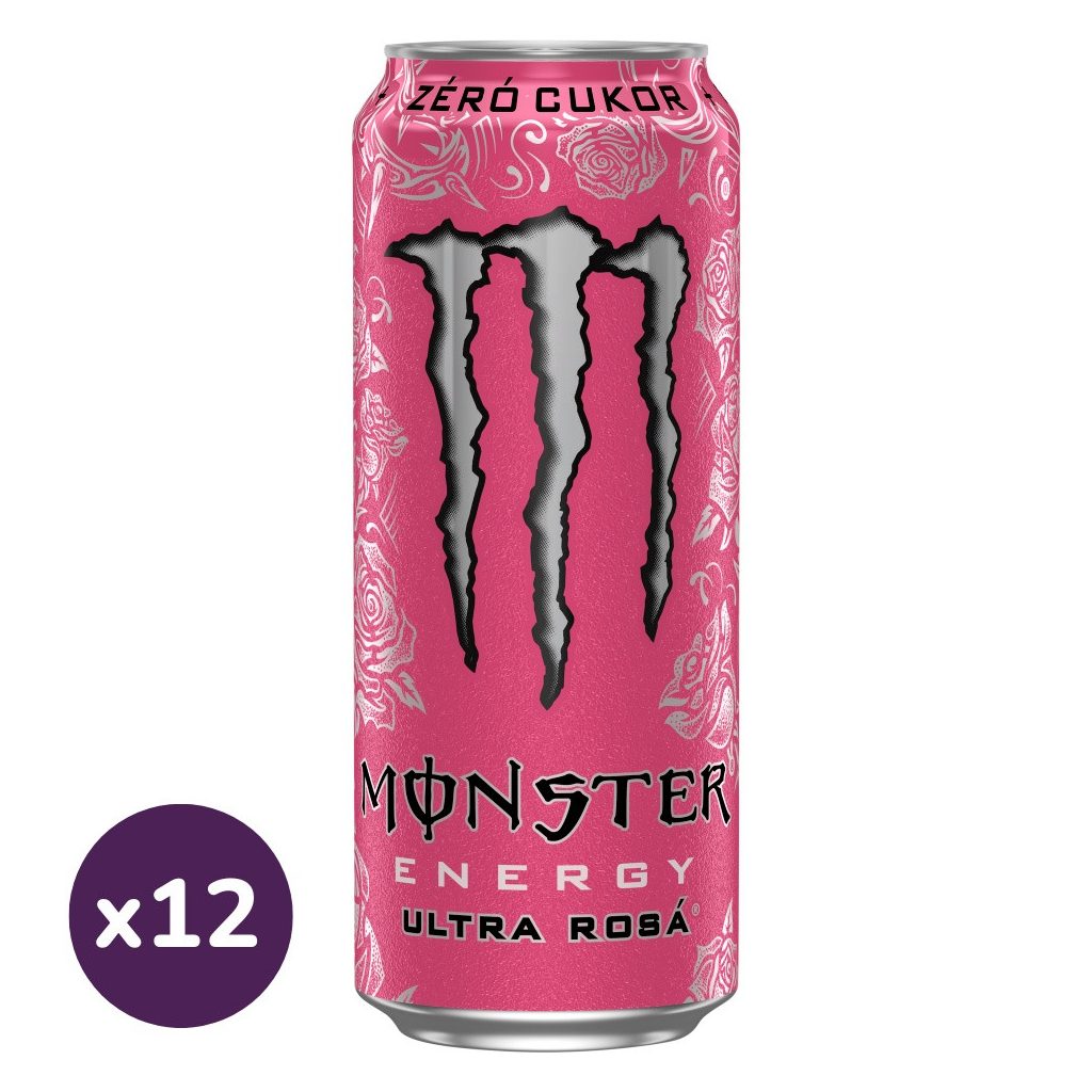 Monster Energy Ultra Rosá szénsavas ital koffeinnel és édesítőszerekkel (12x500 ml)