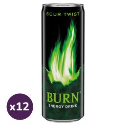   Burn Sour Twist zöld alma ízesítésű szénsavas ital koffeinnel (12x250 ml)