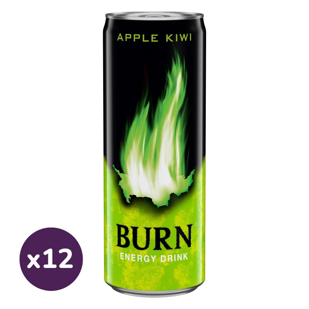 Burn alma-kivi ízű szénsavas ital koffeinnel (12x250 ml)