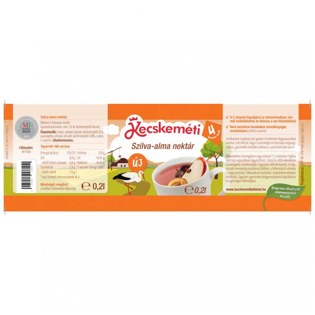 Kecskeméti szilva-alma gyümölcsital, 4 hó+ (6x200 ml)