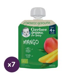   Gerber Organic bio gyümölcspüré mangó, 4 hónapos kortól (7x80 g)