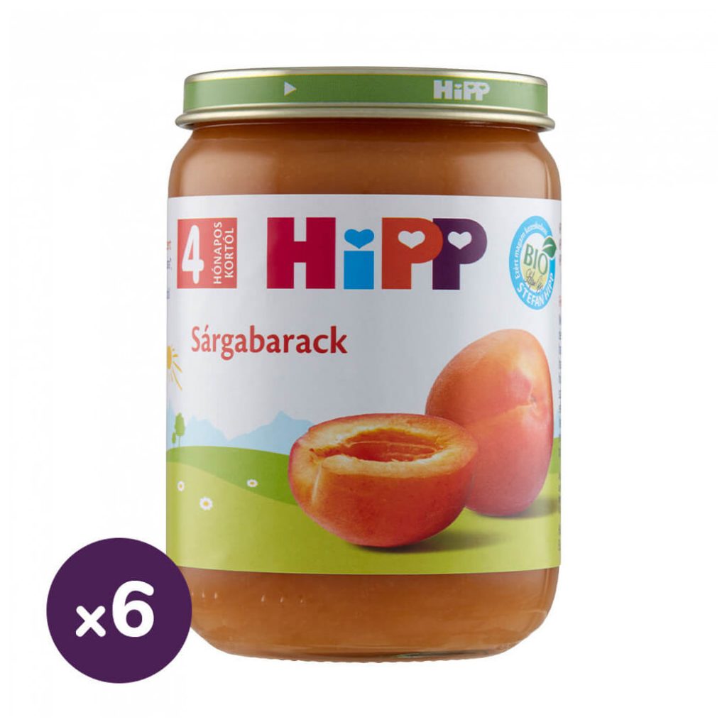 Hipp BIO sárgabarack 4 hó+ (6x190 g)