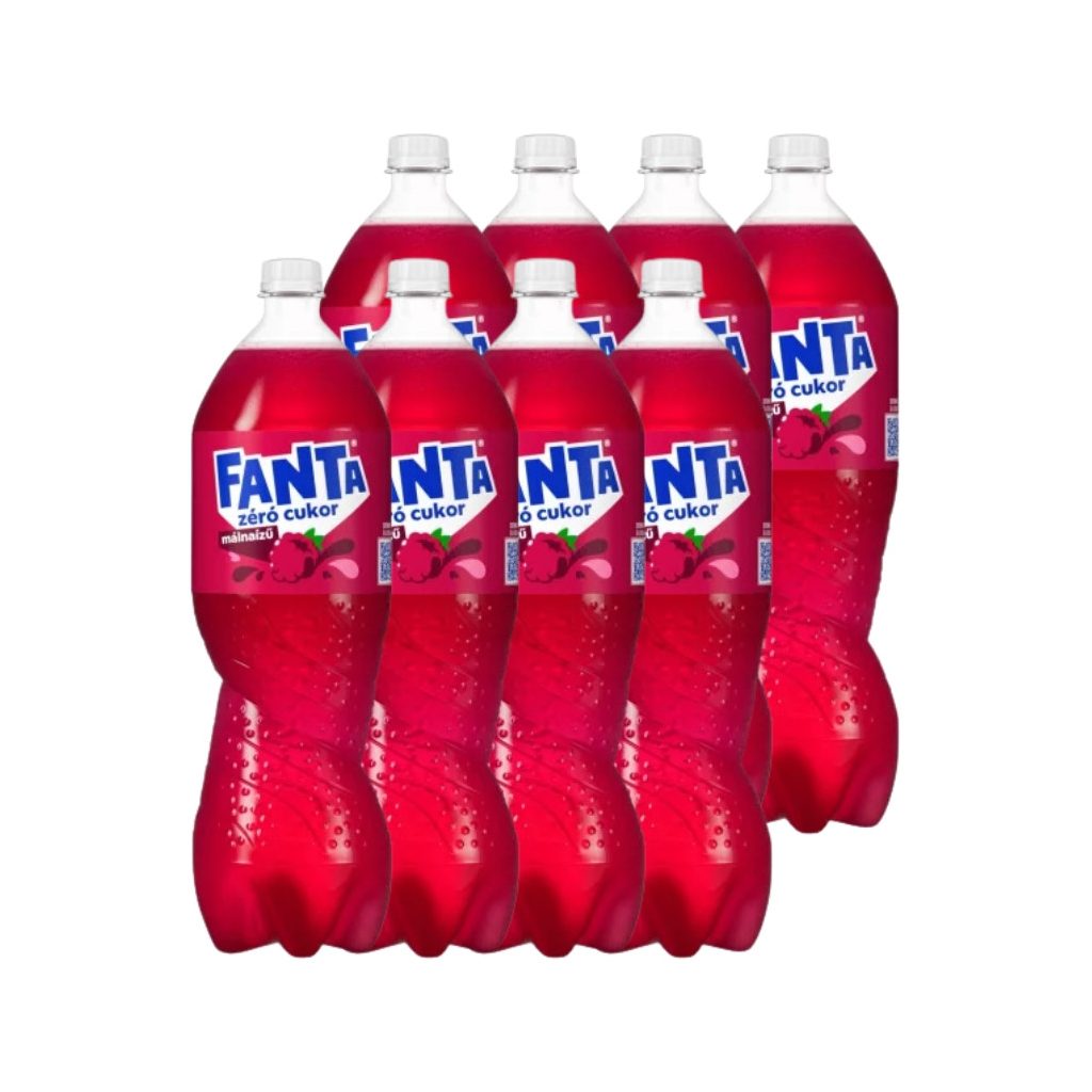 Fanta zéró cukor málna ízű energiamentes szénsavas üdítőital édesítőszerekkel (8x1,75 liter)