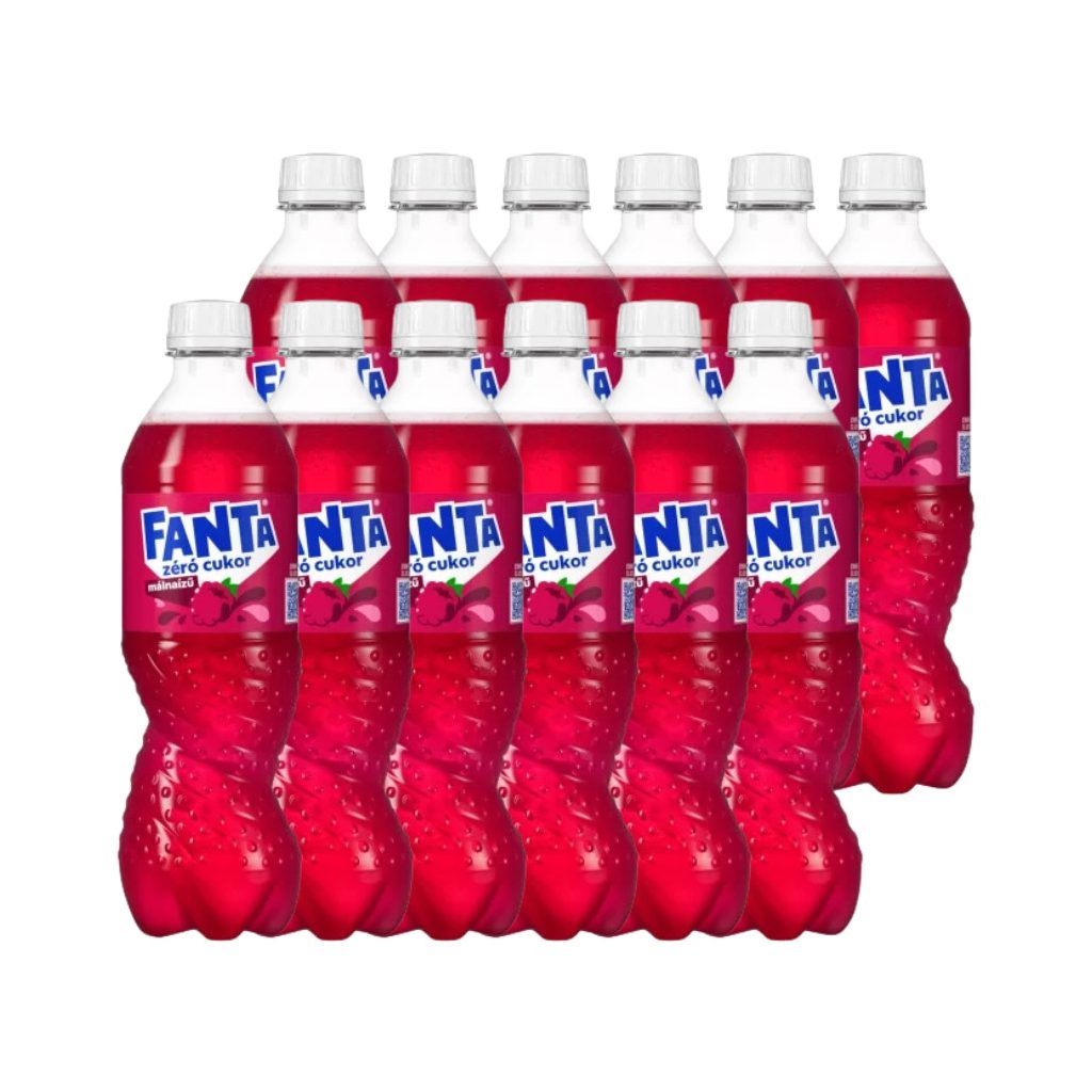 Fanta zéró cukor málna ízű energiamentes szénsavas üdítőital édesítőszerekkel (12x500 ml)
