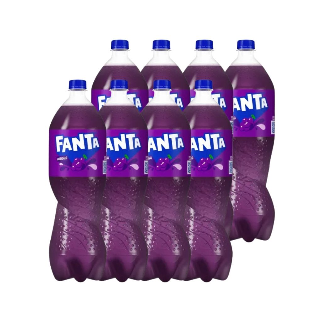Fanta szőlő ízű szénsavas üdítőital cukorral és édesítőszerekkel (8x1,75 liter)