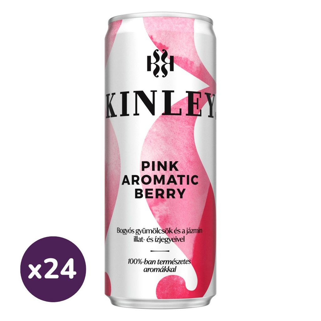 Kinley Pink Aromatic Berry vegyes bogyós gyümölcs ízű szénsavas üdítőital (24x250 ml)
