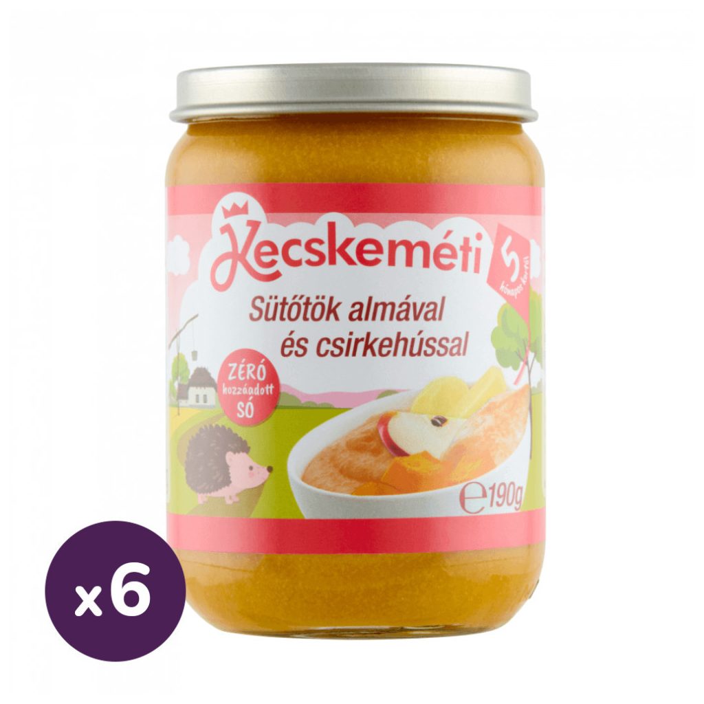 Kecskeméti sütőtök almával és csirkehússal, 5 hó+ (6x190 g)