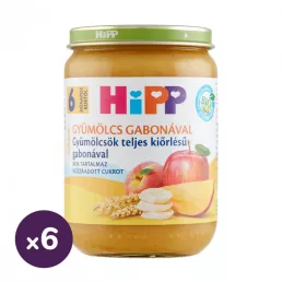   Hipp BIO gyümölcsök teljes kiőrlésű gabonával, 6 hó+ (6x190 g)