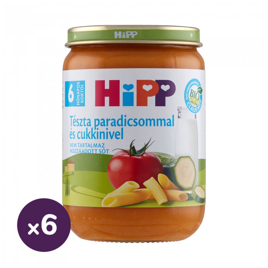 Hipp BIO tészta paradicsommal és cukkinivel, 6 hó+ (6x190 g)