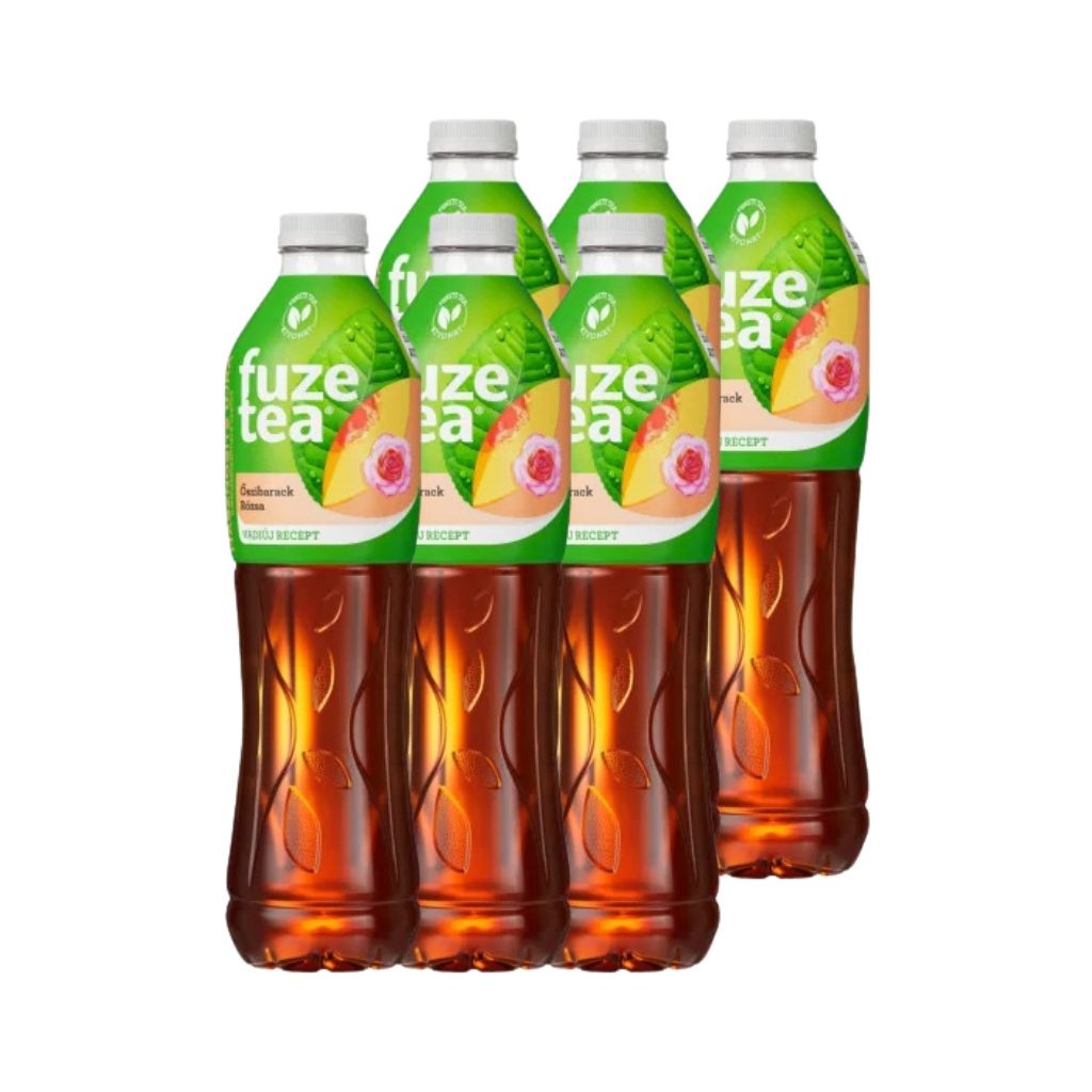 Fuze Tea őszibarack- és rózsa ízű szénsavmentes üdítőital fekete tea kivonattal (6x1,5 liter)