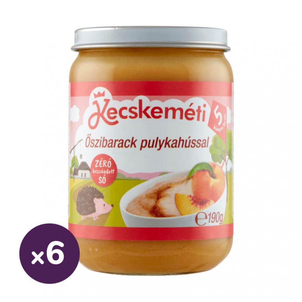 Kecskeméti őszibarack pulykahússal, 5 hó+ (6x190 g)