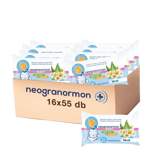 Neogranormon nedves törlőkendő Aloe Verával és kamillával 16x55 db