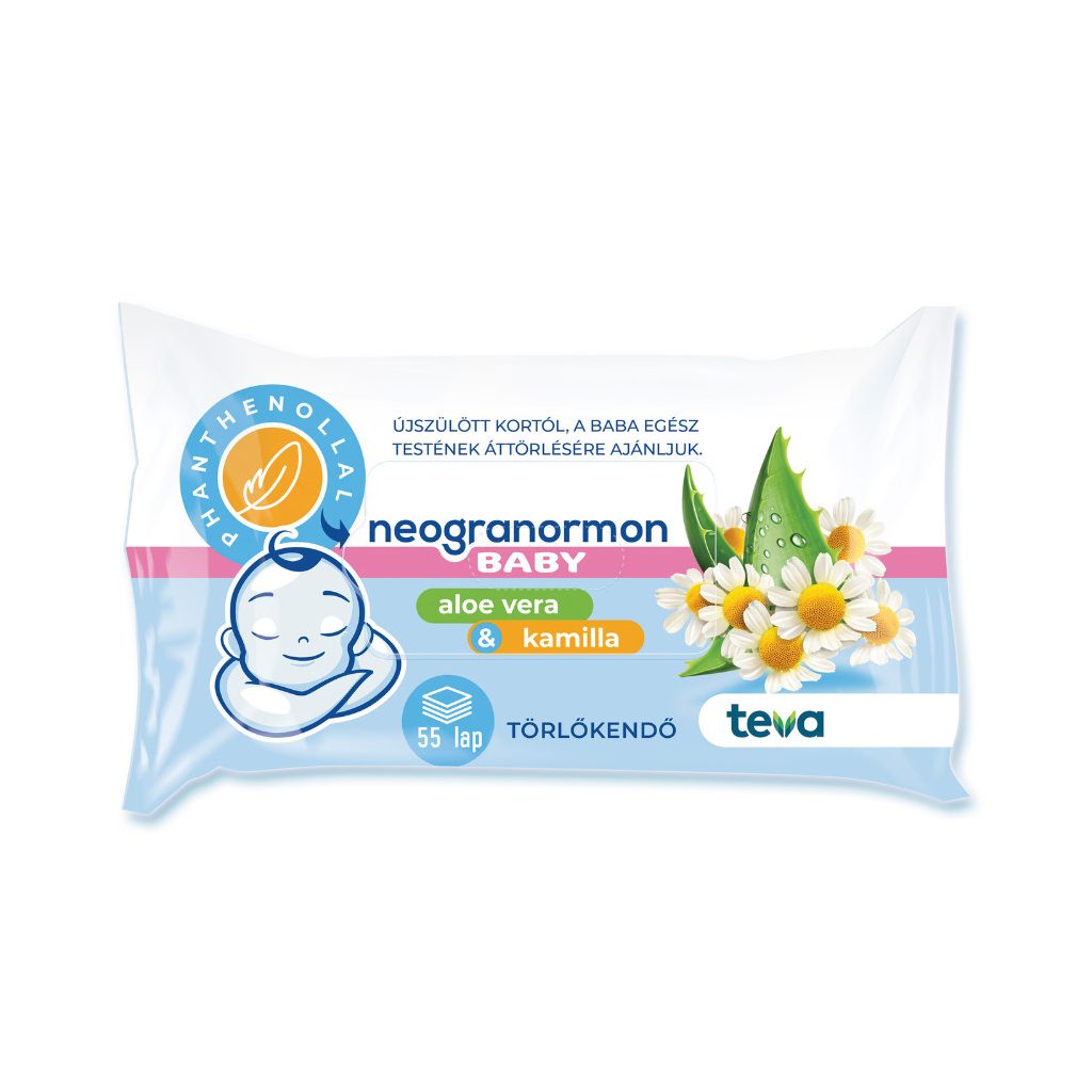 Neogranormon nedves törlőkendő Aloe Verával és kamillával 16x55 db