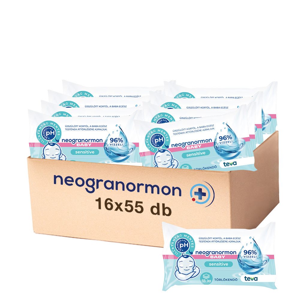 Neogranormon Sensitive nedves törlőkendő 16x55 db
