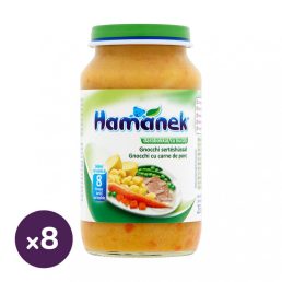   Hamánek bébiétel gnocchi sertéshúsdarabokkal, 8 hó+ (8x230 g)