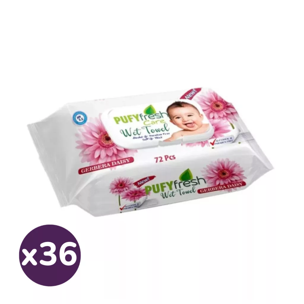 Pufy Fresh Care kupakos nedves törlőkendő 36x72 db