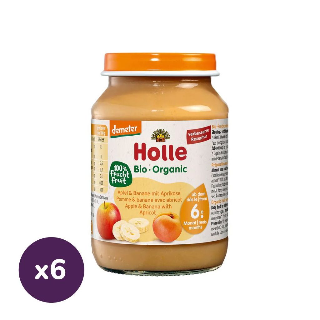 Holle Bio Alma, banán sárgabarack Demeter (6x190 g)