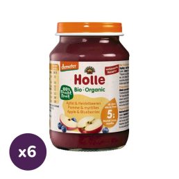 Holle bio bébiétel alma-feketeáfonya (6x190 g)