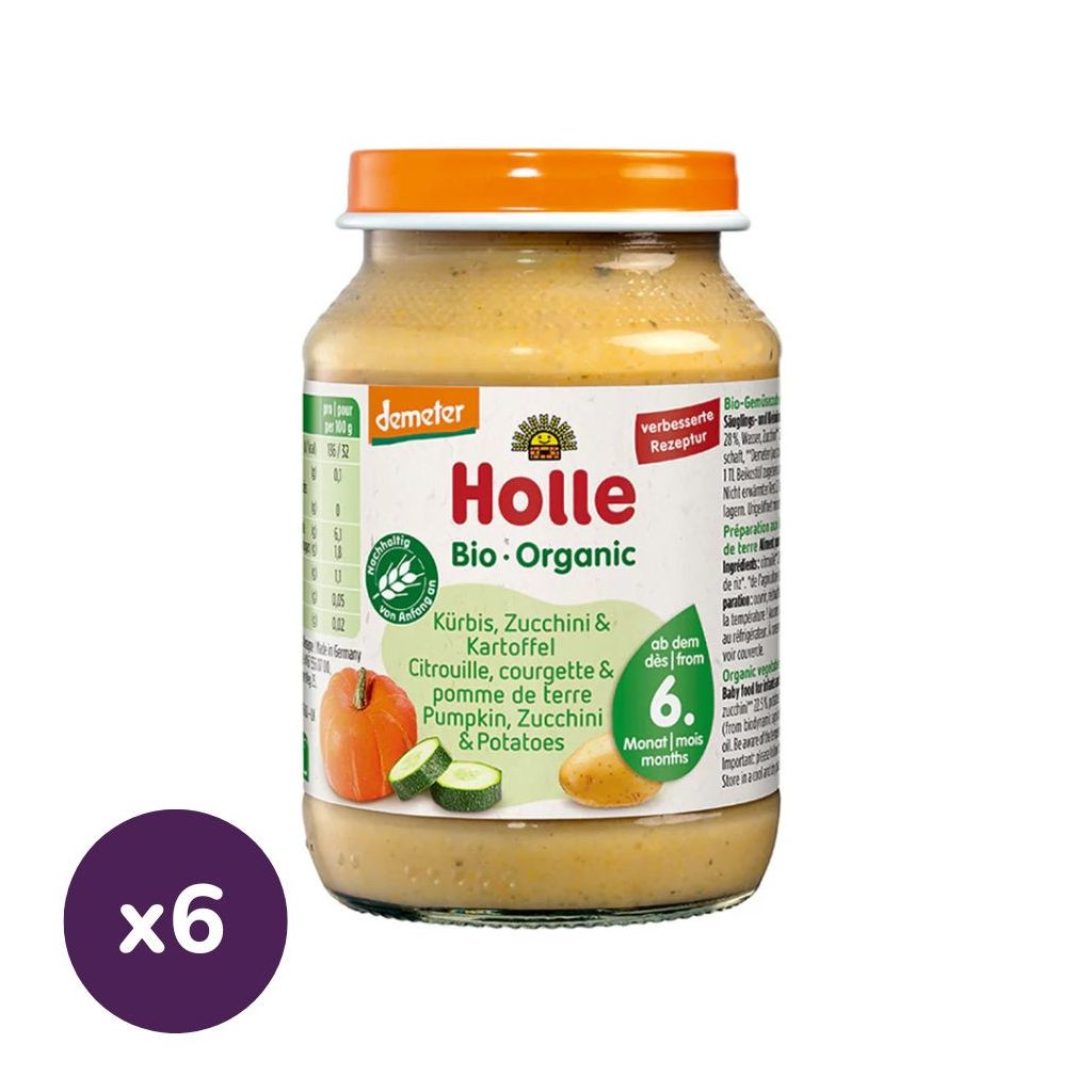 Holle bio bébiétel cukkini-sütőtök-burgonya (6x190 g)