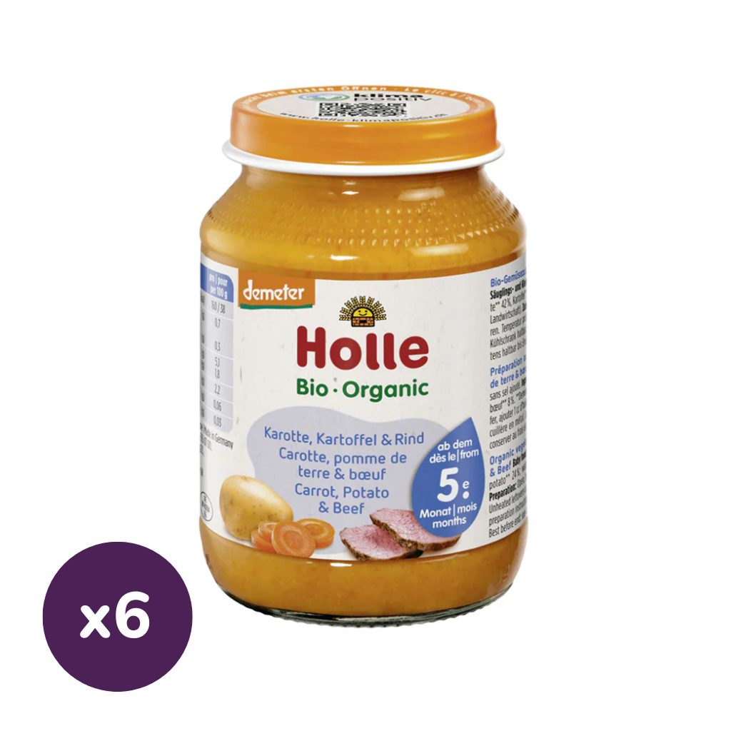 Holle bio bébiétel sárgarépa-burgonya marhahússal (6x190 g)