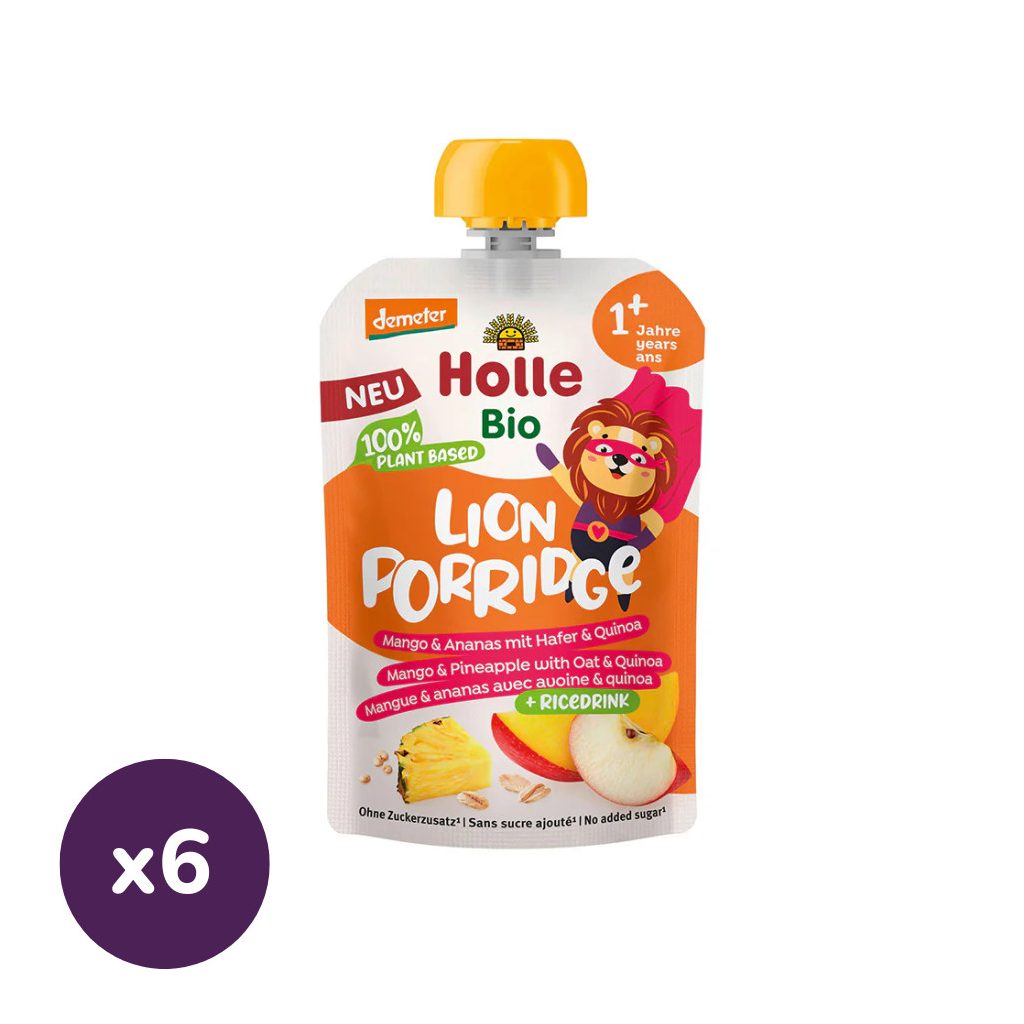 Holle Bio Lion gyümölcspürés zabkása 1 év+ (6x110 g)