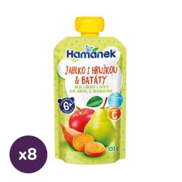   Hamánek tasakos gyümölcspüré körte-édesburgonya, 4 hó+ (8x100 g)
