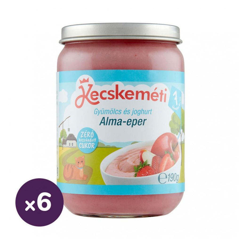 Kecskeméti alma-eper joghurttal, 7 hó+ (6x190 g)