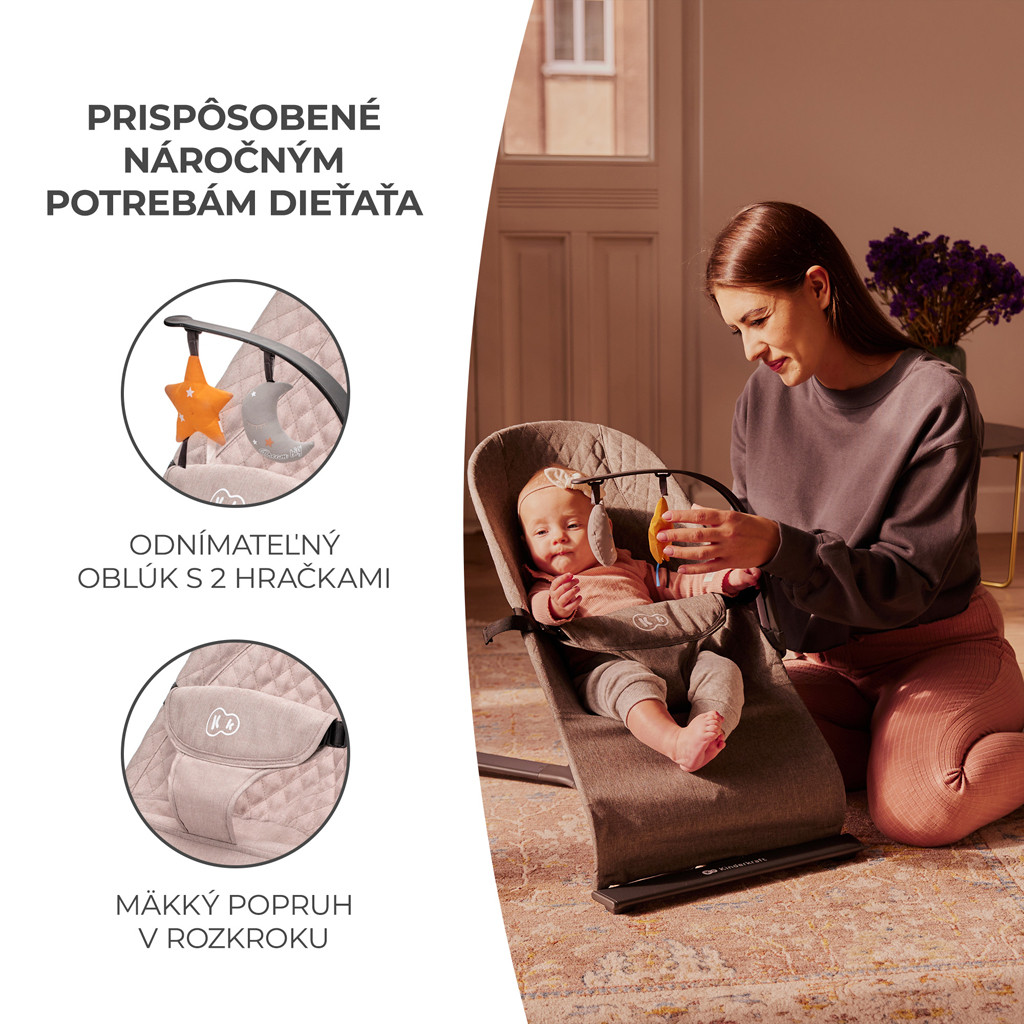 KINDERKRAFT Pihenőszék hintázó Mimi Beige, 9 kg-ig