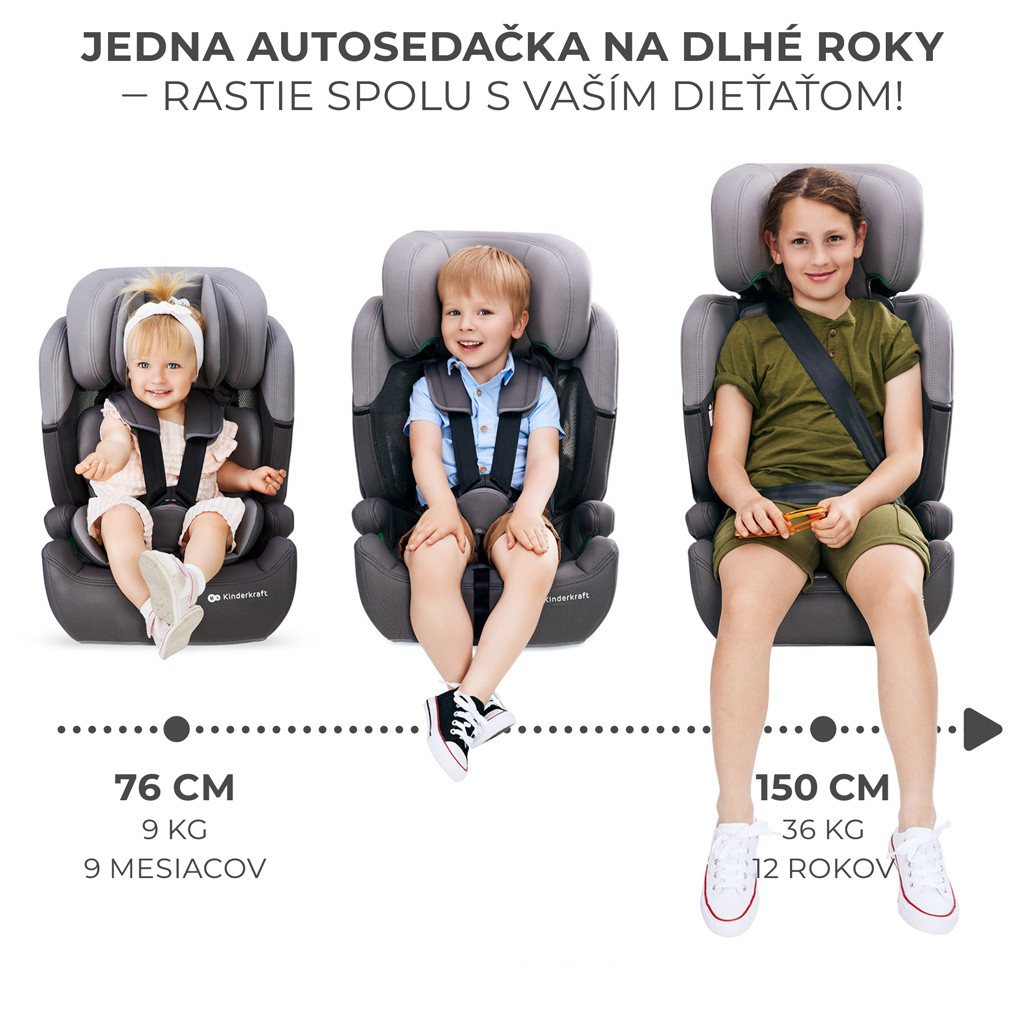 KINDERKRAFT Autósülés Comfort up i-size szürke (76-150 cm)