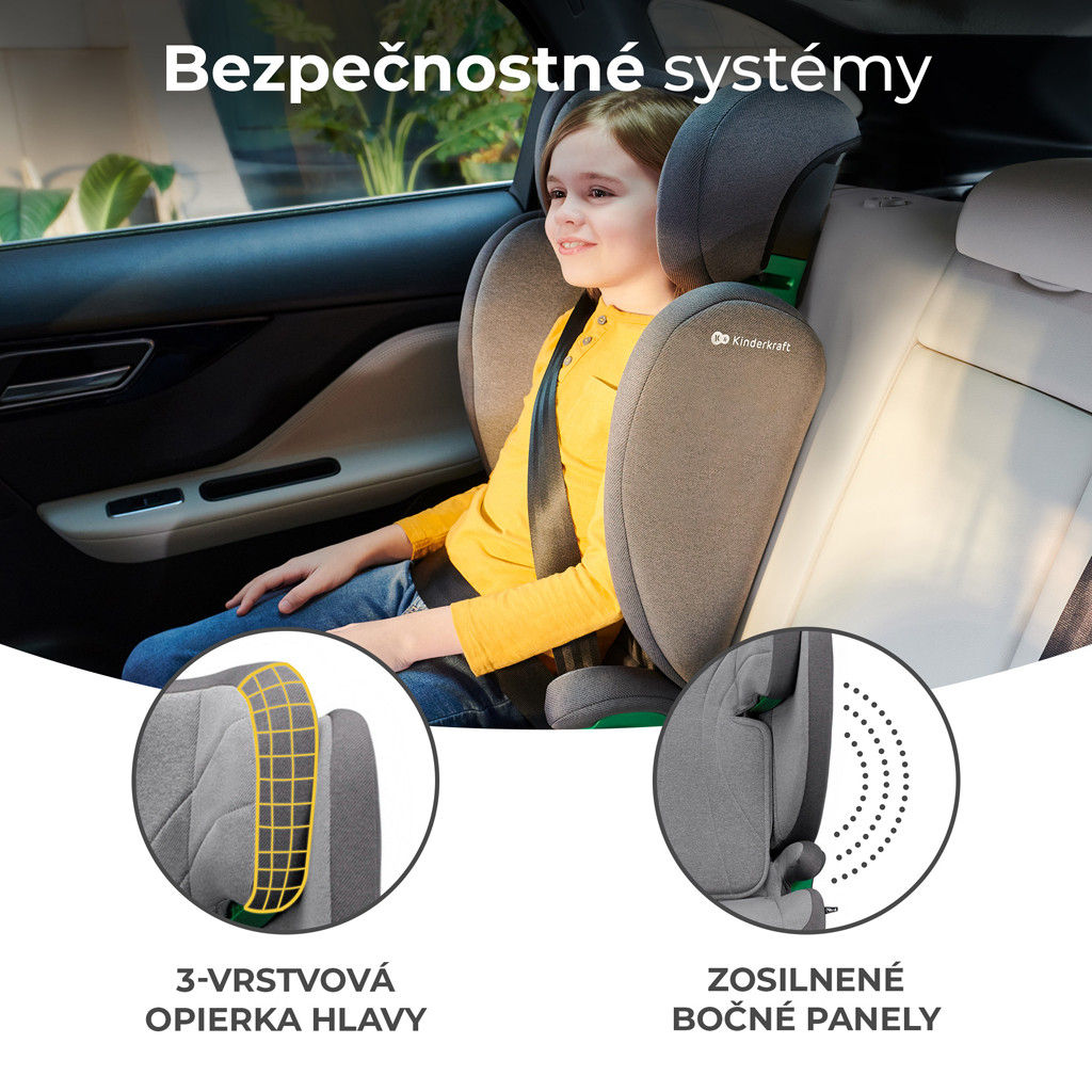 KINDERKRAFT Autósülés Junior Fix 2 100-150 cm Rocket Grey