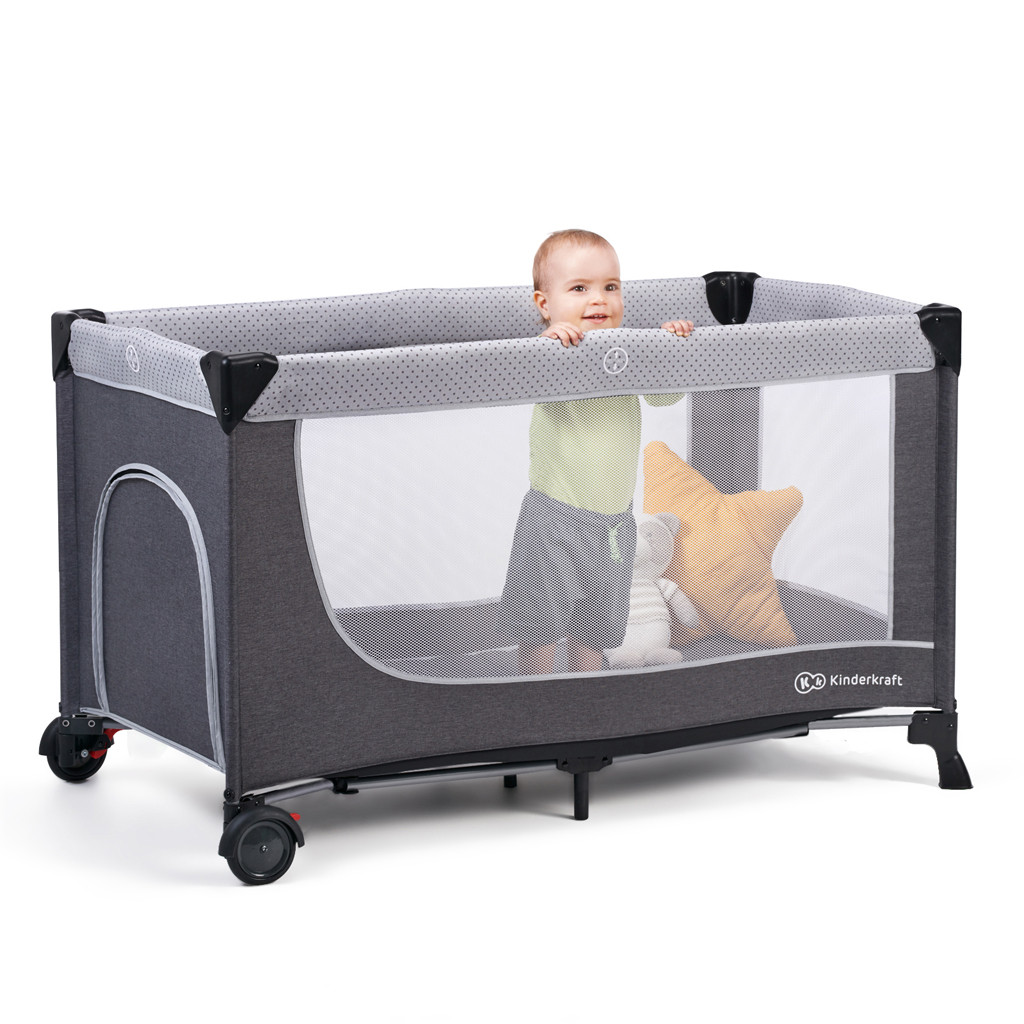 KINDERKRAFT SELECT Utazóágy Leody Grey, Premium