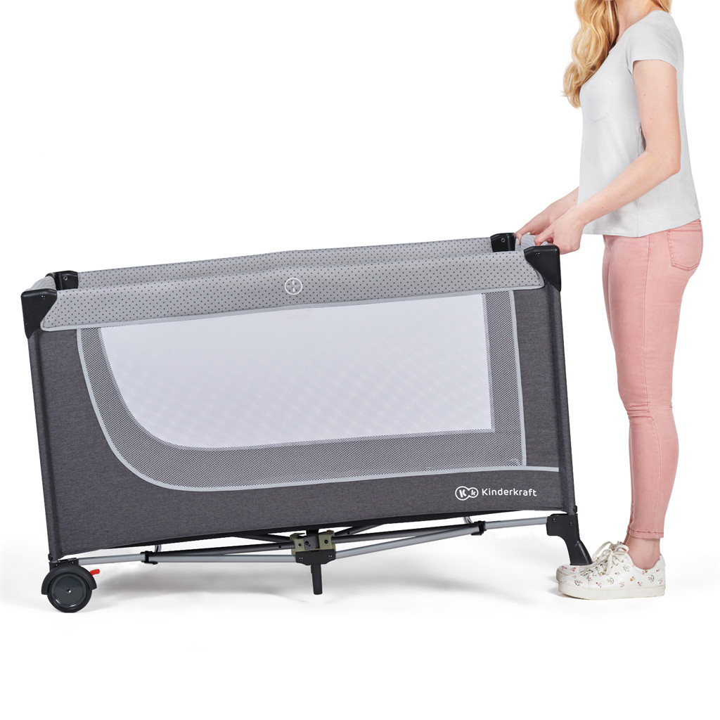 KINDERKRAFT SELECT Utazóágy Leody kiegészítőkkel Leody Grey, Premium