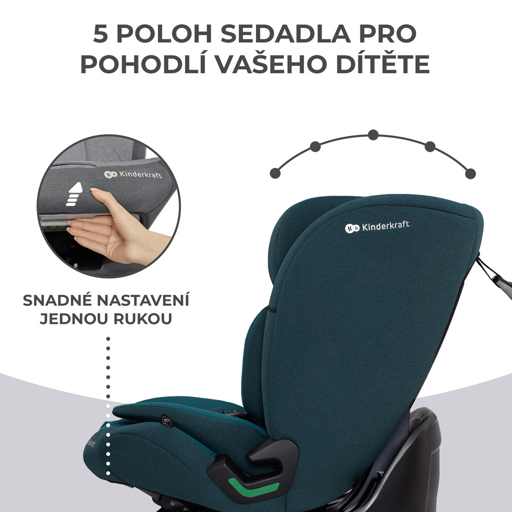 KINDERKRAFT Autósülés Oneto3 i-Size 76-150cm + Isofix Cool grey