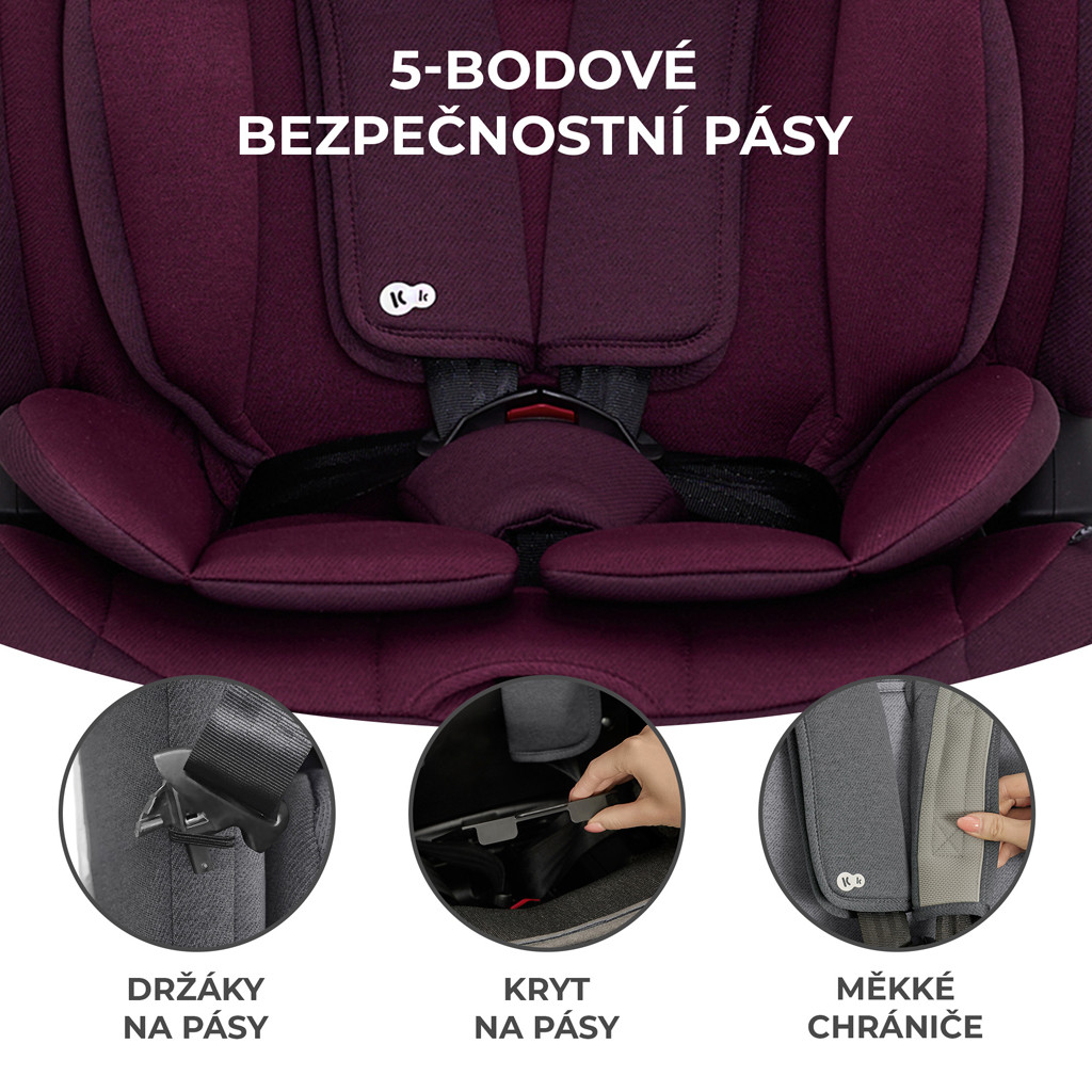 KINDERKRAFT Autósülés Oneto3 i-Size 76-150cm + Isofix Cherry pearl