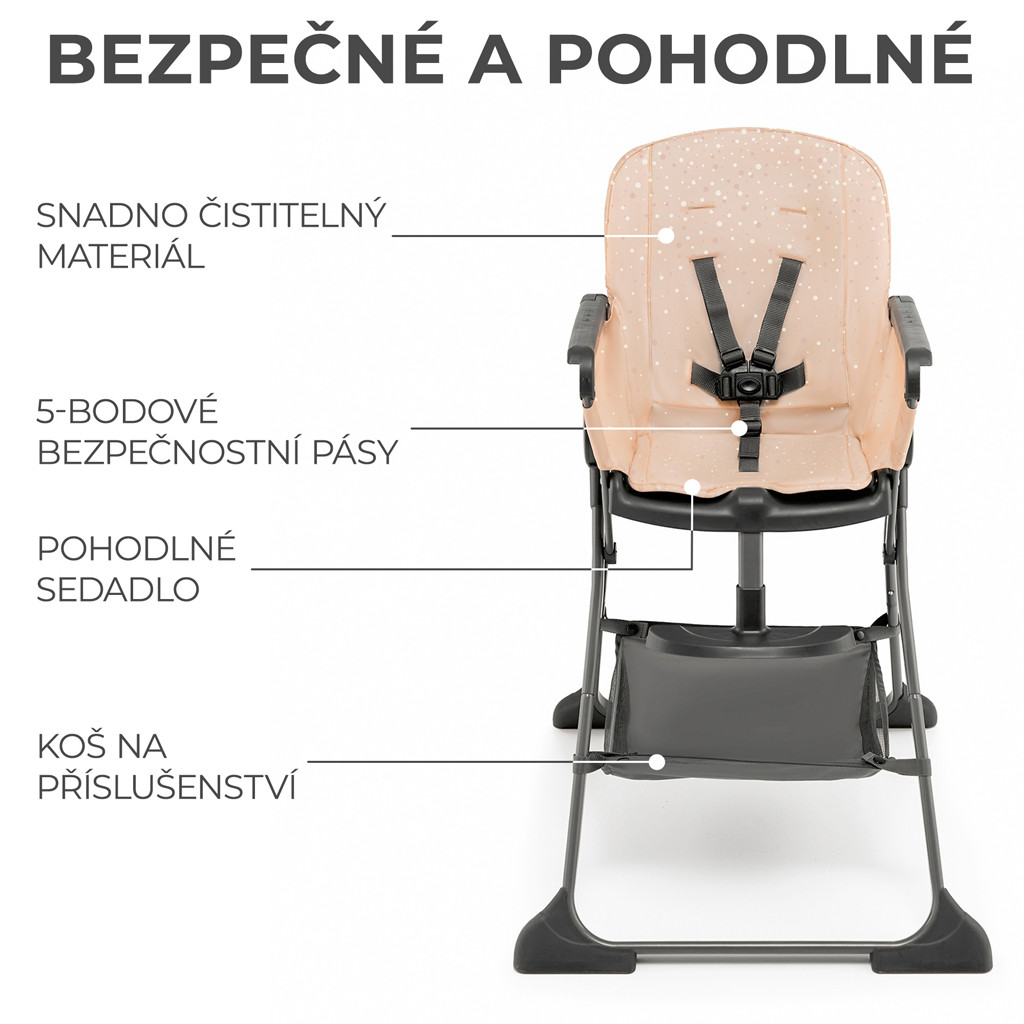 KINDERKRAFT Etetőszék Foldee Pink