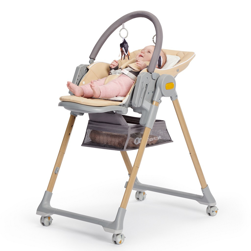 KINDERKRAFT SELECT Etetőszék Lastree Grey, Premium