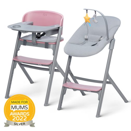 KINDERKRAFT SELECT Szett etetőszék Livy Aster Pink + pihenőszék Calmee, Premium