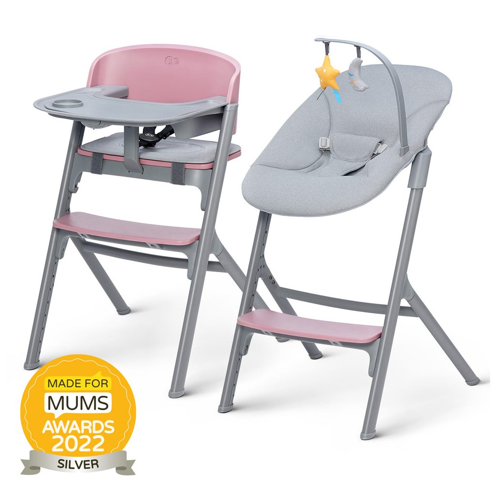 KINDERKRAFT SELECT Szett etetőszék Livy Aster Pink + pihenőszék Calmee, Premium