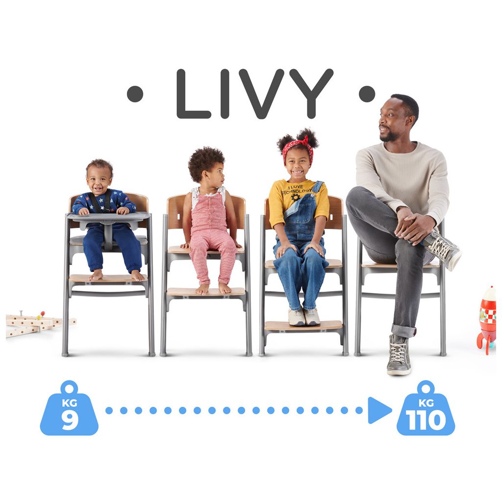 KINDERKRAFT SELECT Etetőszék 3 az 1-ben LIVY Oak, Premium