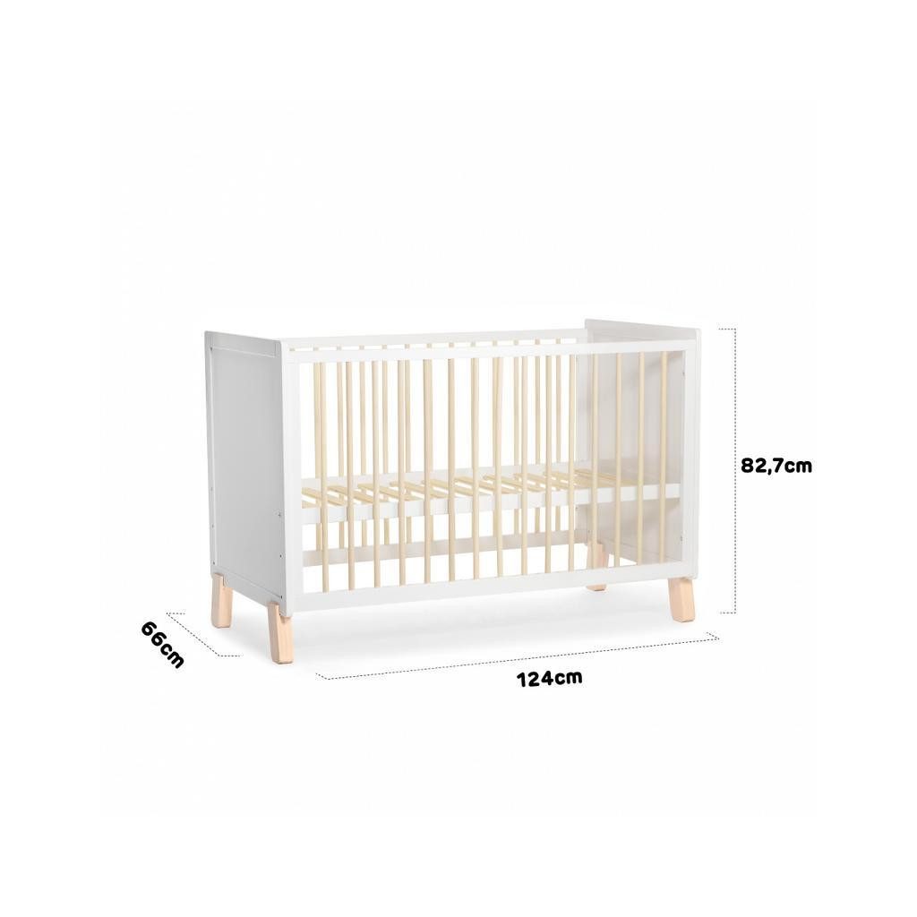 KINDERKRAFT SELECT Fából készült kiságy korláttal NICO White