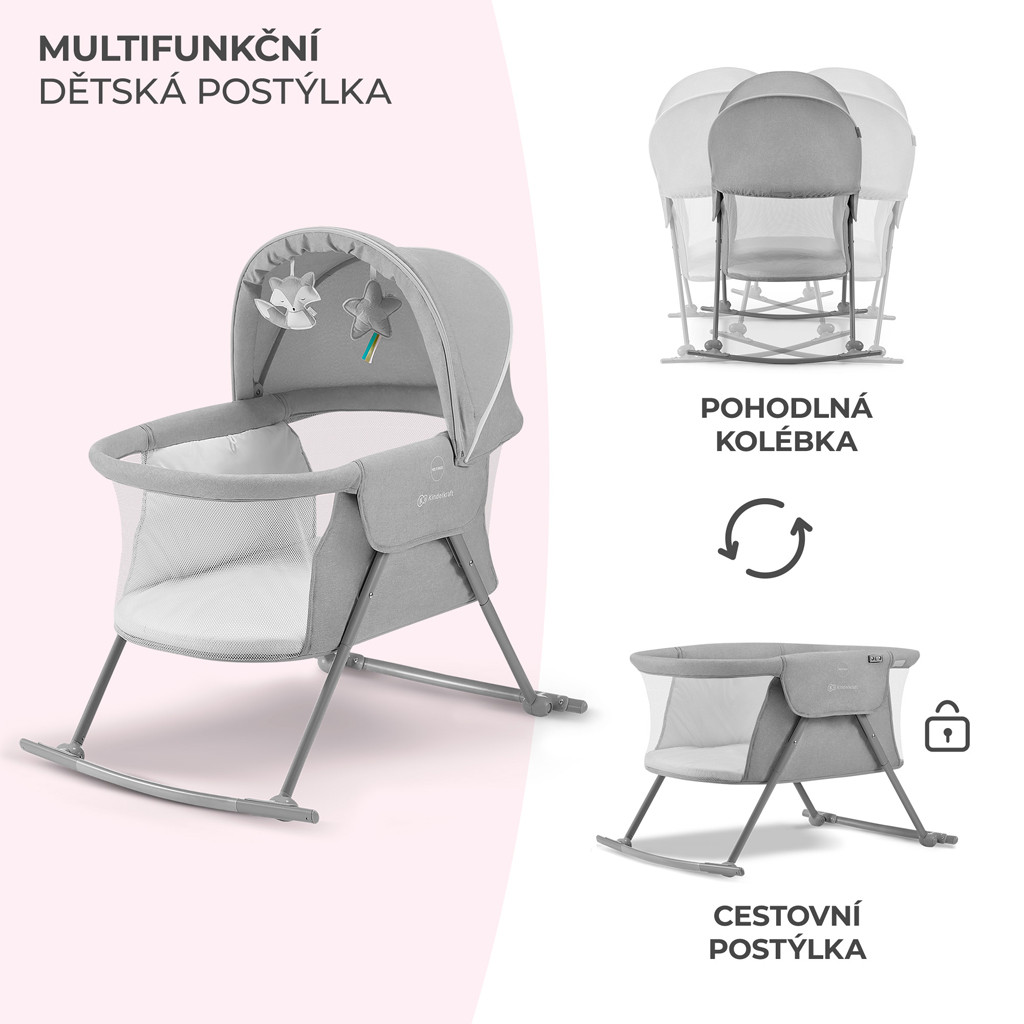 KINDERKRAFT Gyermekágy 3 az 1-ben Lovi Szürke
