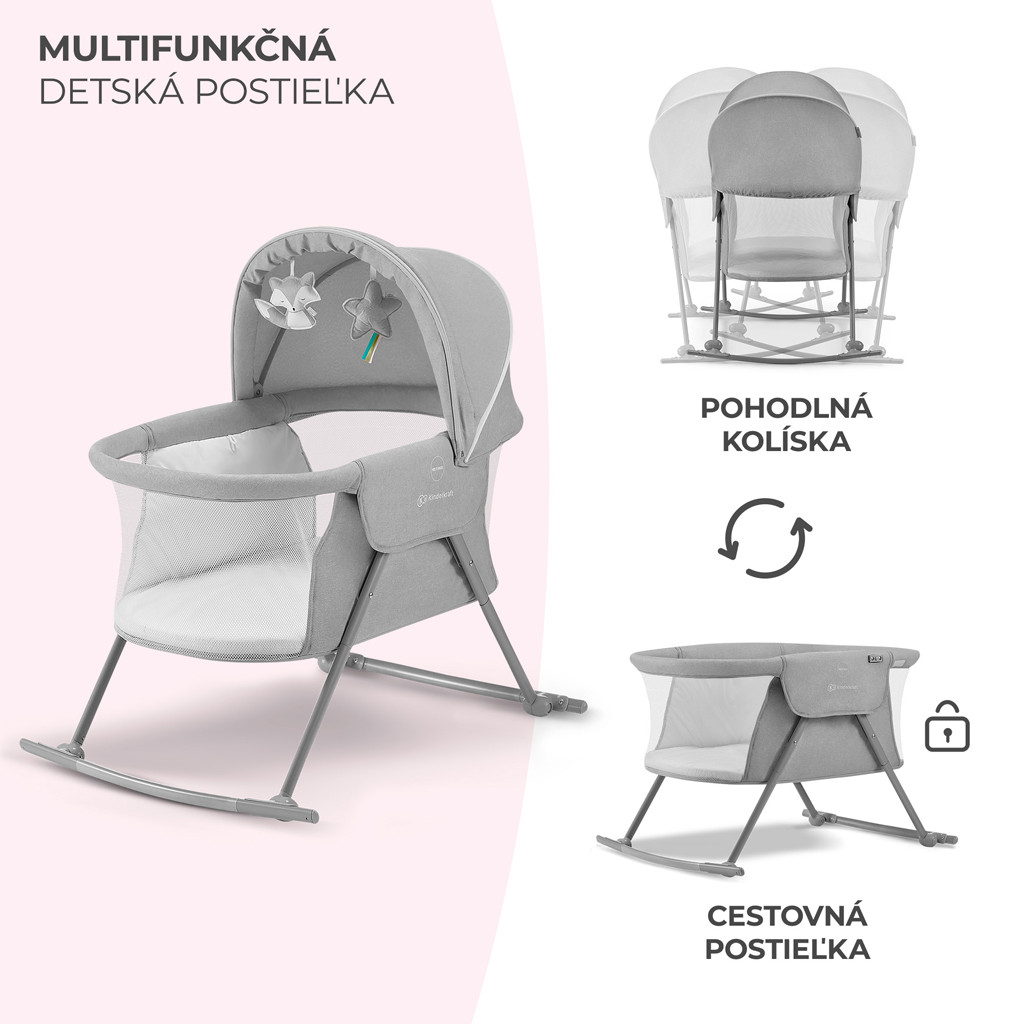 KINDERKRAFT Gyermekágy 3 az 1-ben Lovi Szürke
