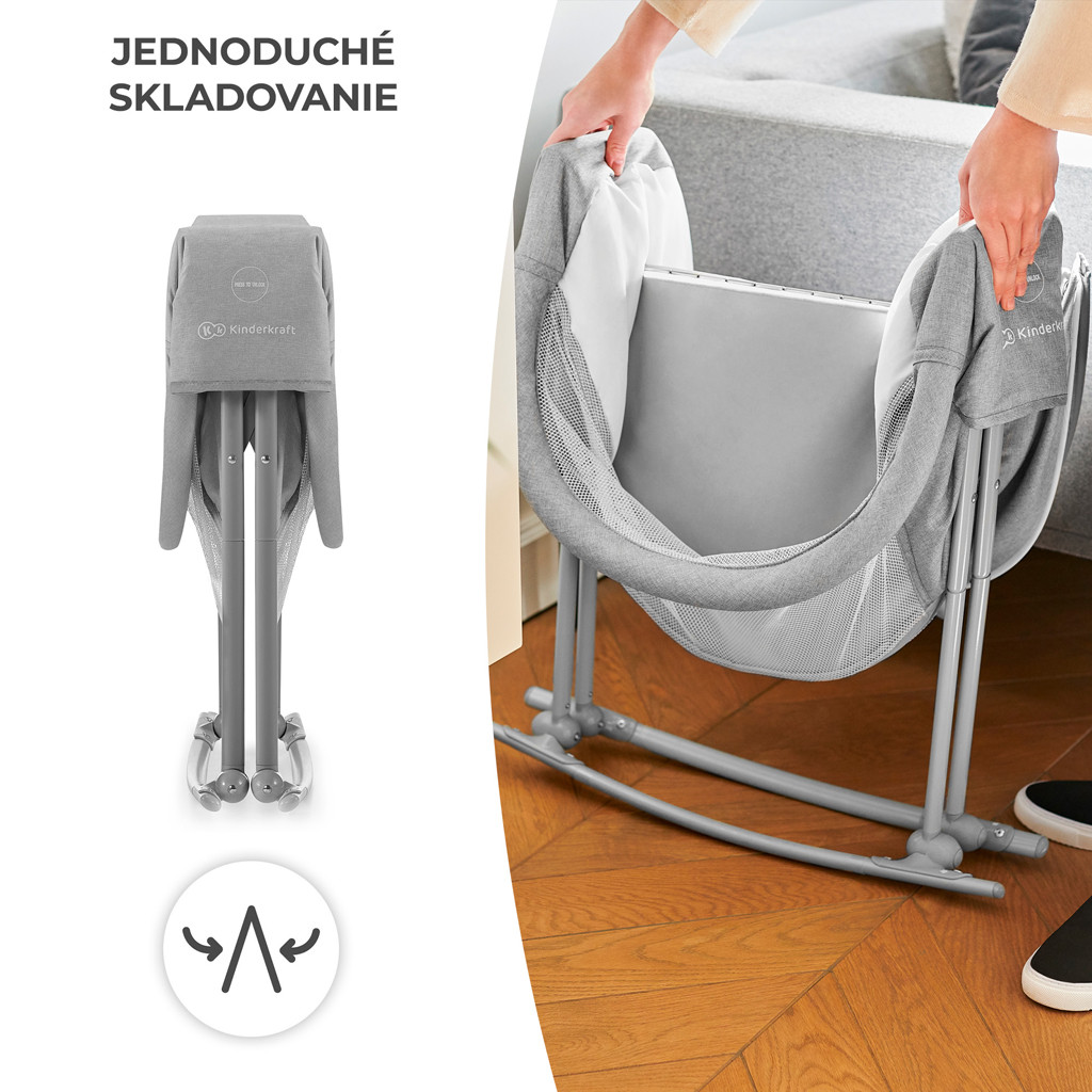 KINDERKRAFT Gyermekágy 3 az 1-ben Lovi Szürke